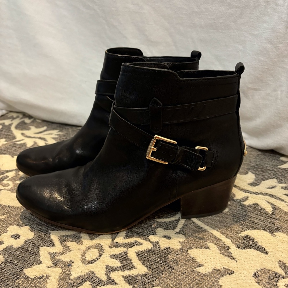 Black Coach zip up booties Size 8.5